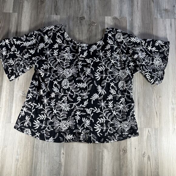 Anthropologie Rory Embroidered Boho Cottagecore Cottage Chic Top Large - Picture 1 of 8